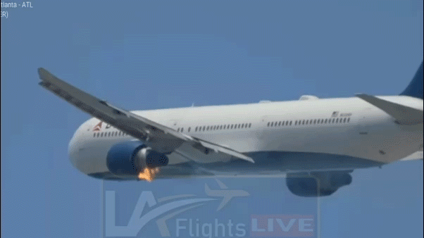 Delta flight engine fire caught on video during fire emergency withdrawal