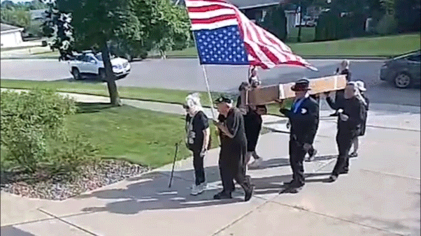 Mock funeral procession caught on camera targets GOP congressman’s private residence