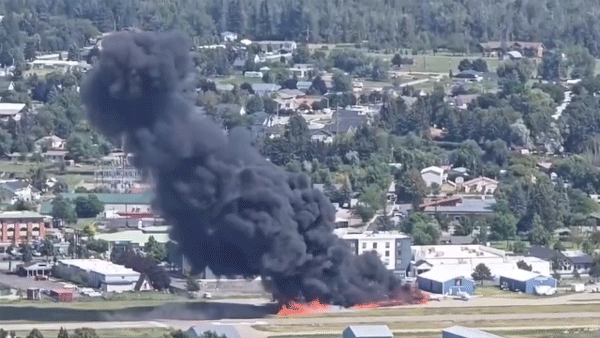 Miracles at Montana Airport as passengers run away from pilot flaming plane crash